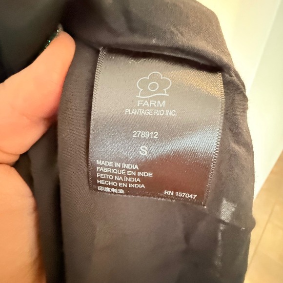 Farm Rio Anthropologie Floral Maxi Dress Black Red VNeck Long Sleeve Small Boho - Picture 13 of 16